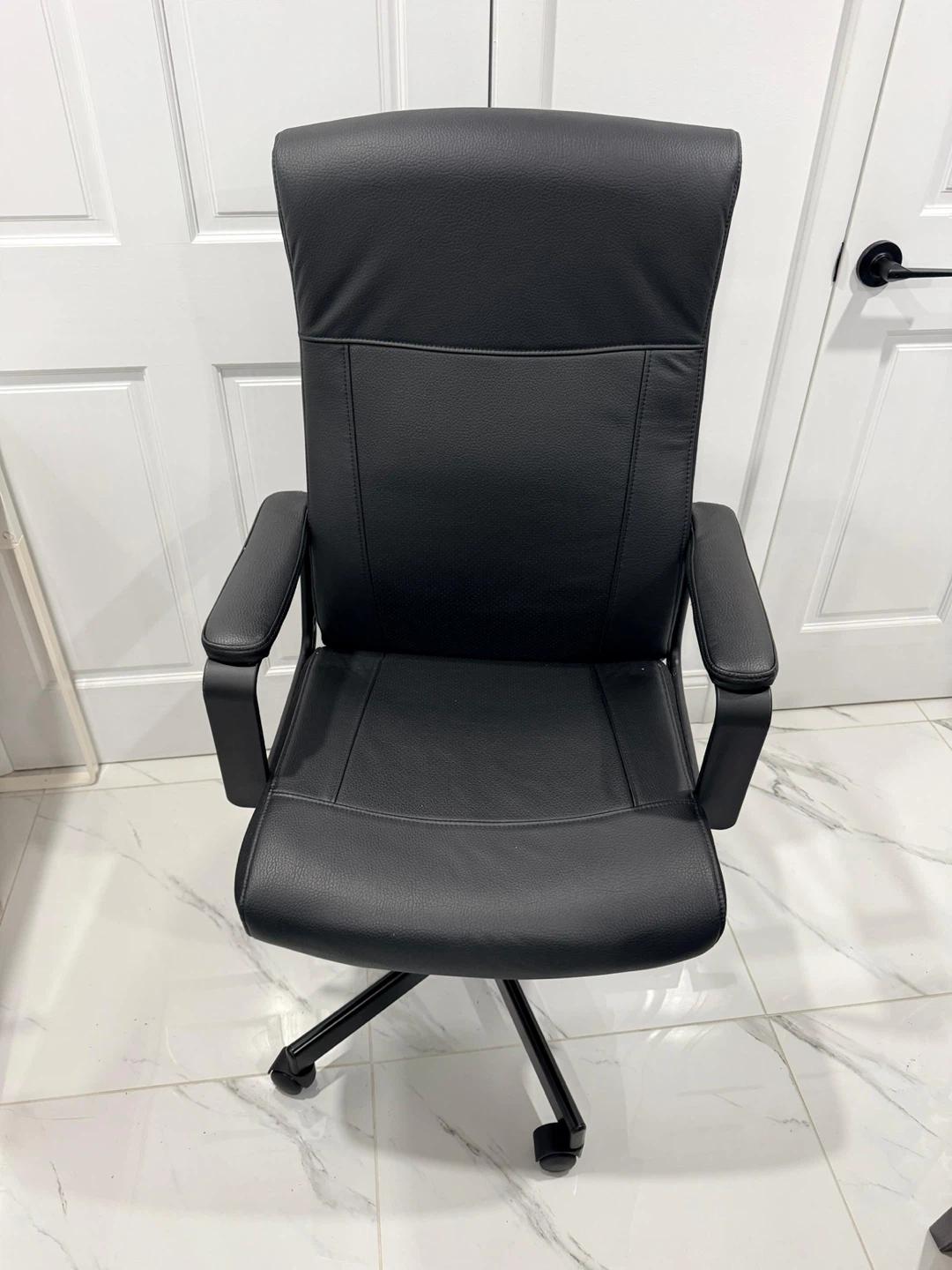 Black Faux Leather Office Chair
