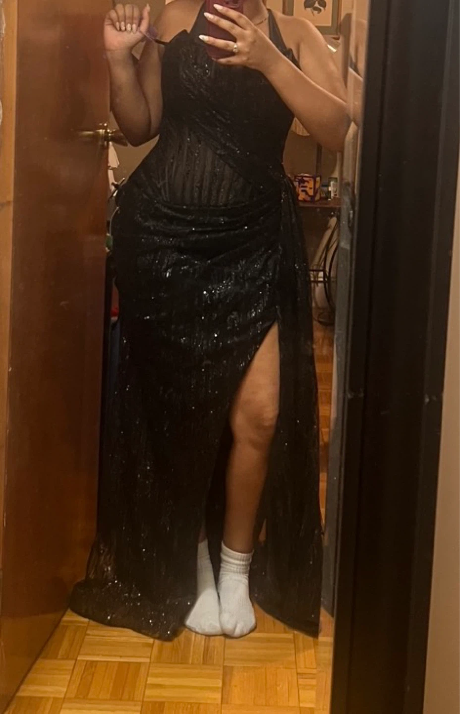 Black sequin prom dress (Negotiable)