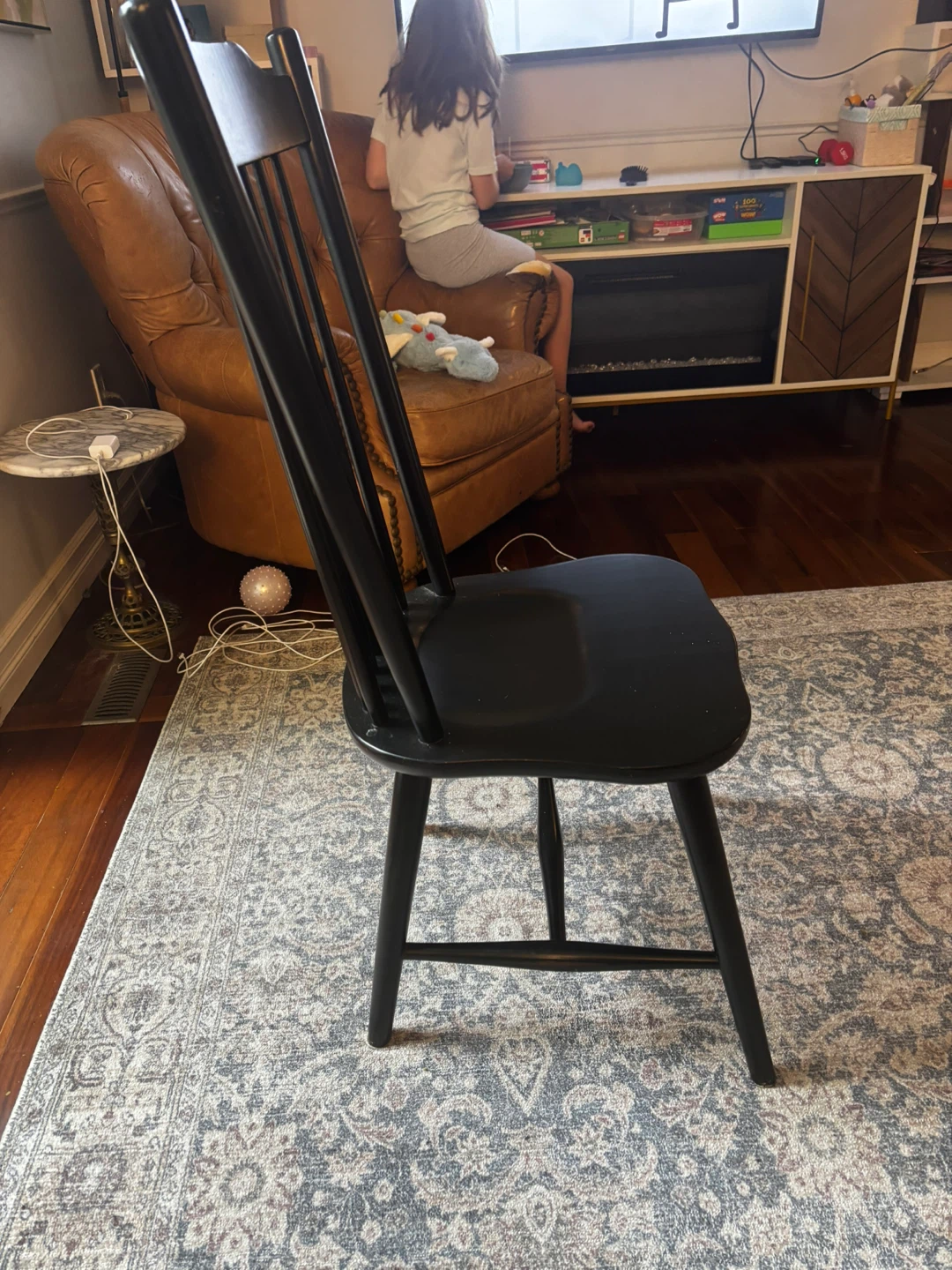 4 Black Windsor Style Dining Chairs - photo 2