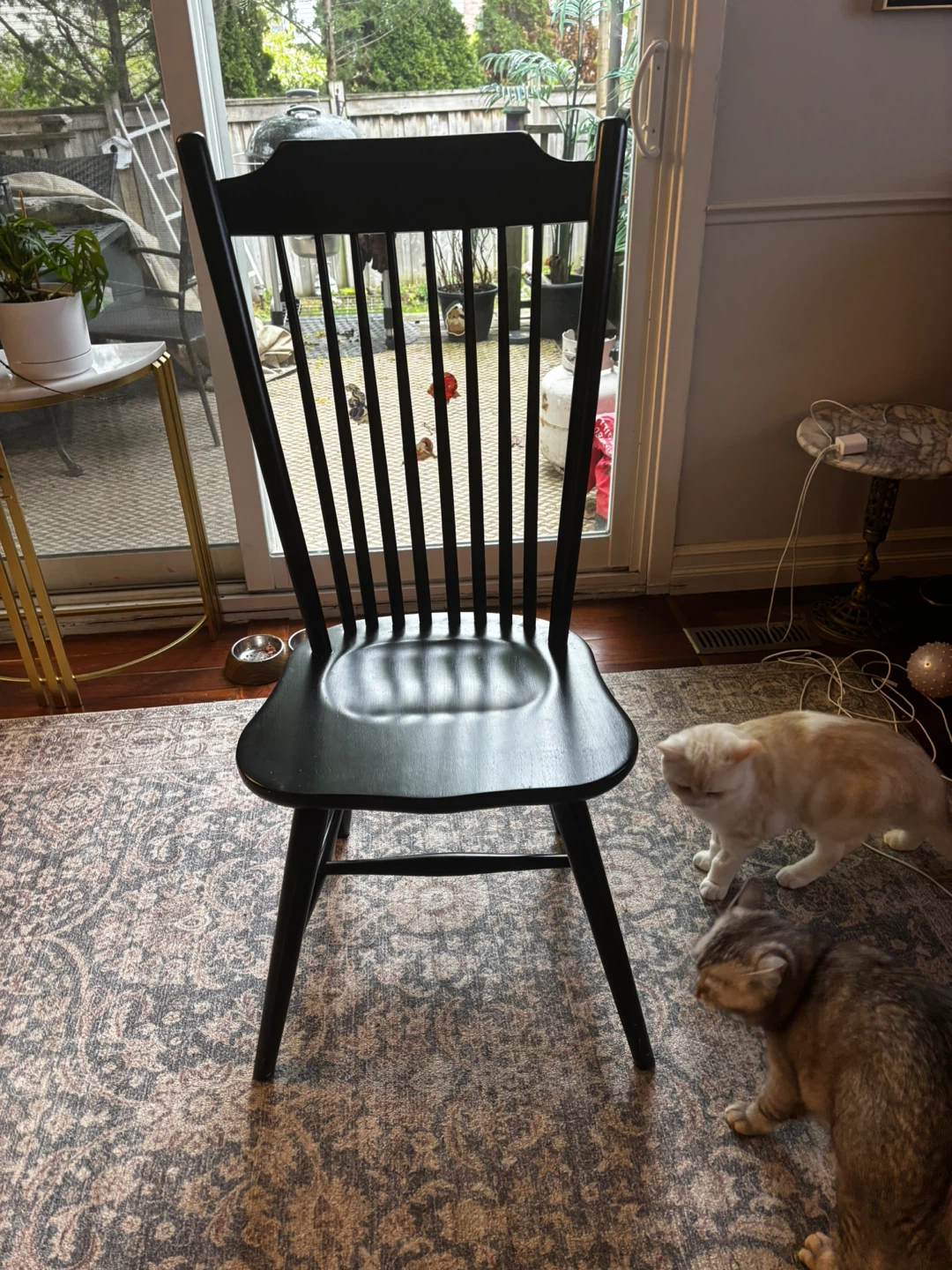 4 Black Windsor Style Dining Chairs
