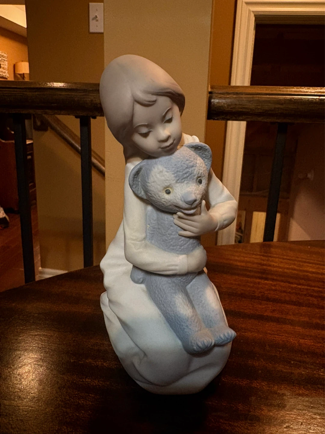 NAO "Girl Hugging Teddy Bear" Figurine Made in Spain