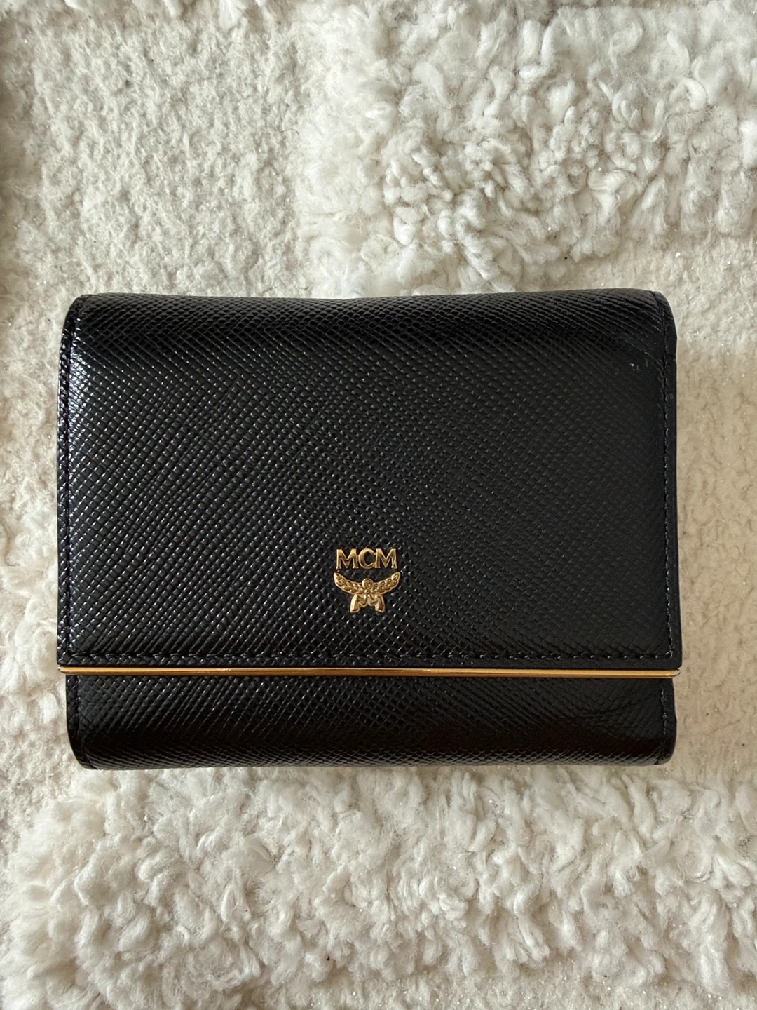 MCM Black Leather Trifold Wallet