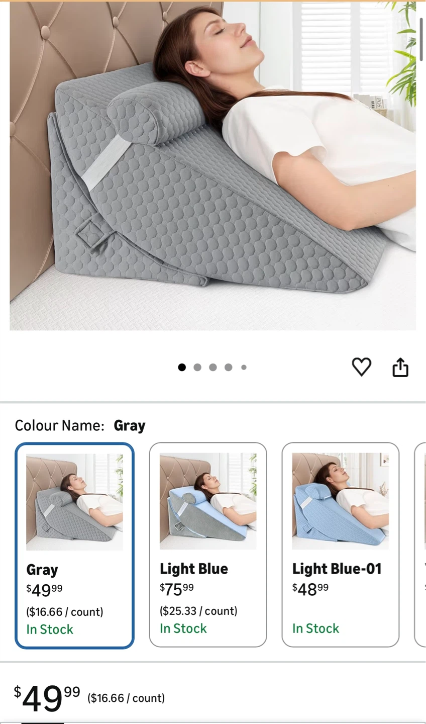 Brand new Bed Wedge Pillow Set - Grey - photo 2