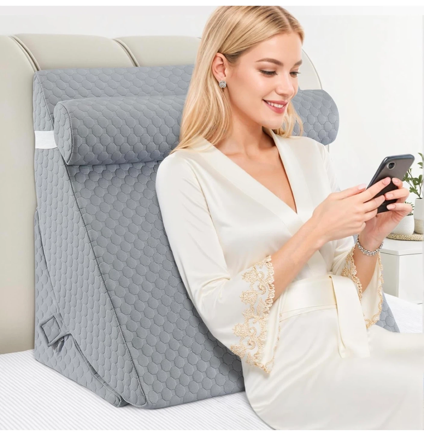Brand new Bed Wedge Pillow Set - Grey - photo 3