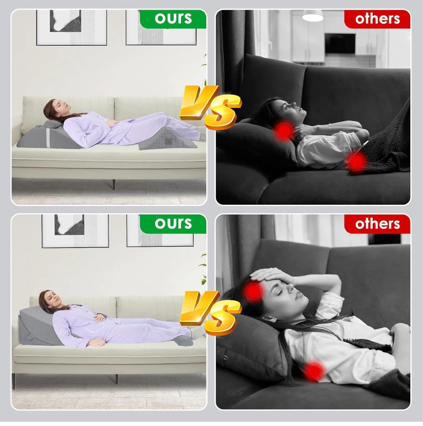 Brand new Bed Wedge Pillow Set - Grey - photo 4