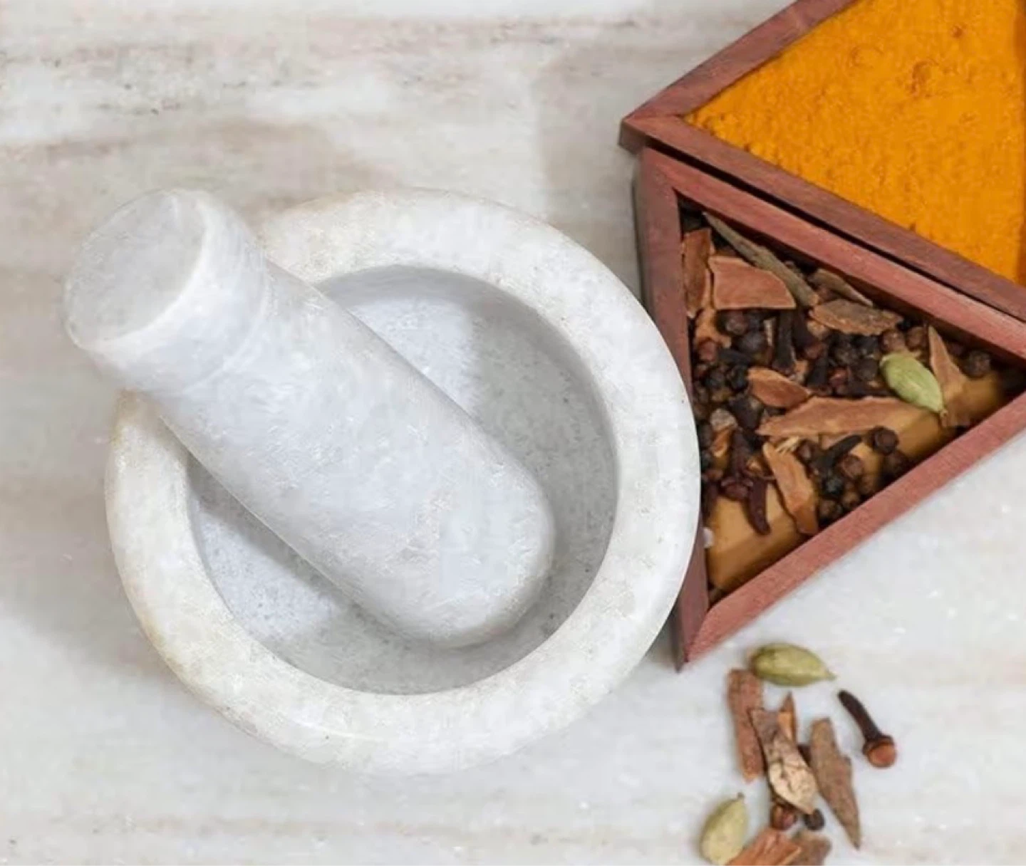 Marble Mortar and Pestle