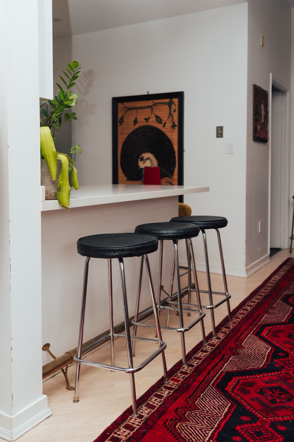 Set of 3 Midcentury Vintage Bar Stools - photo 2