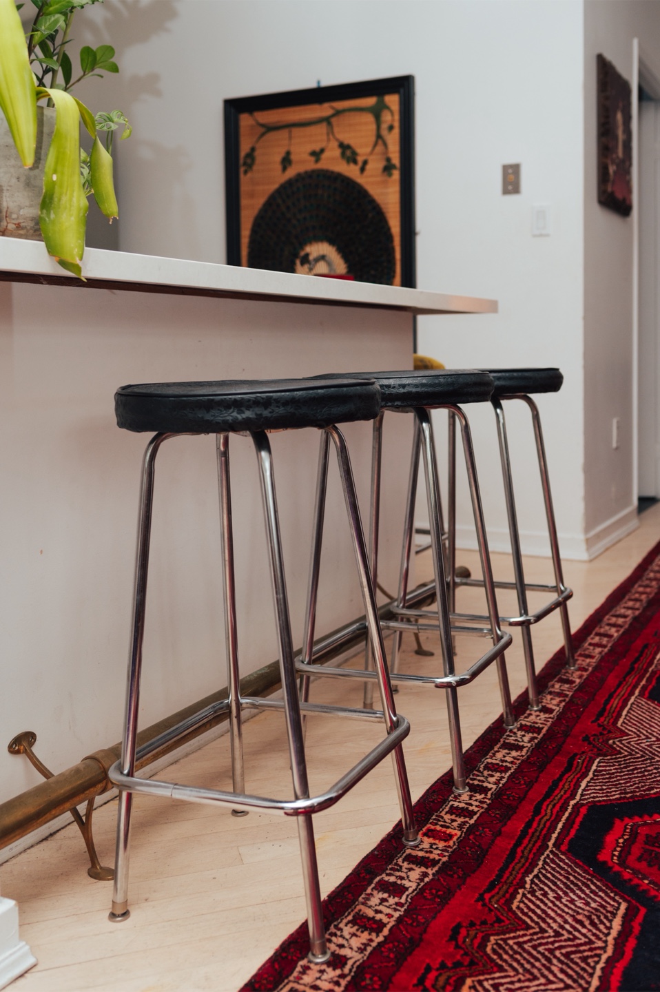 Set of 3 Midcentury Vintage Bar Stools