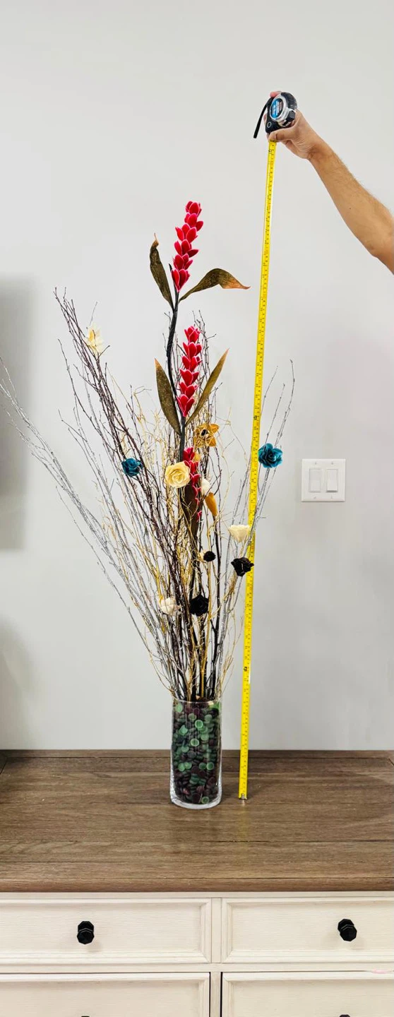 Decorative Floral Arrangement in Glass Vase - photo 2