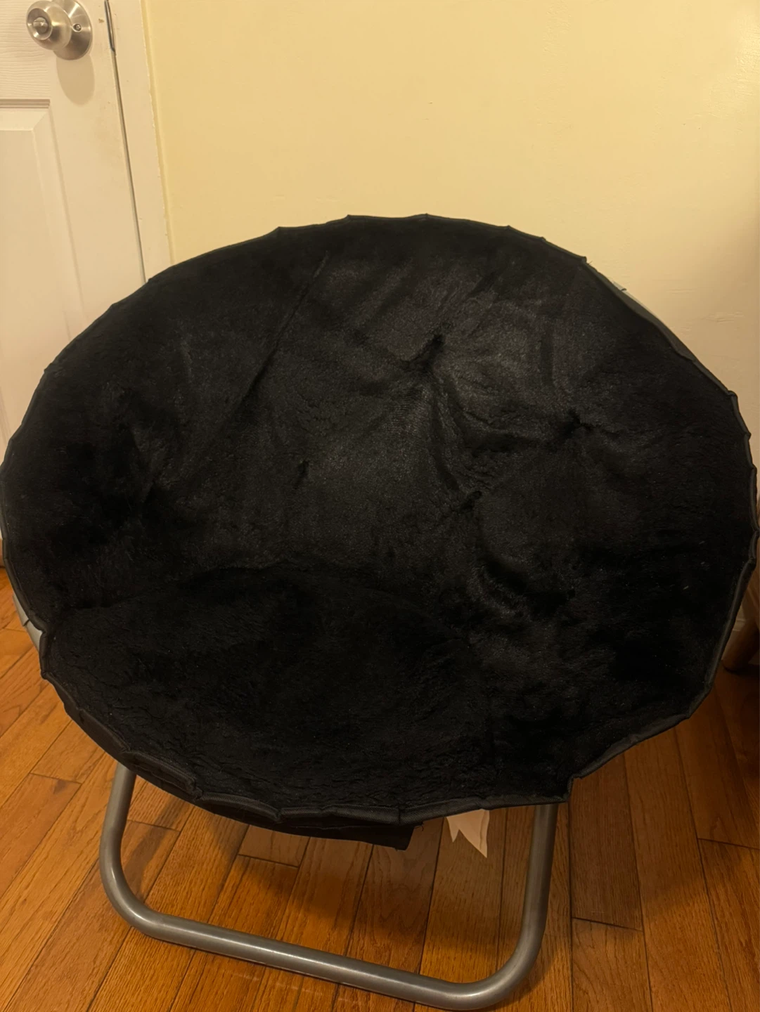 Black Round Saucer Chair+ Jacquard slipcover