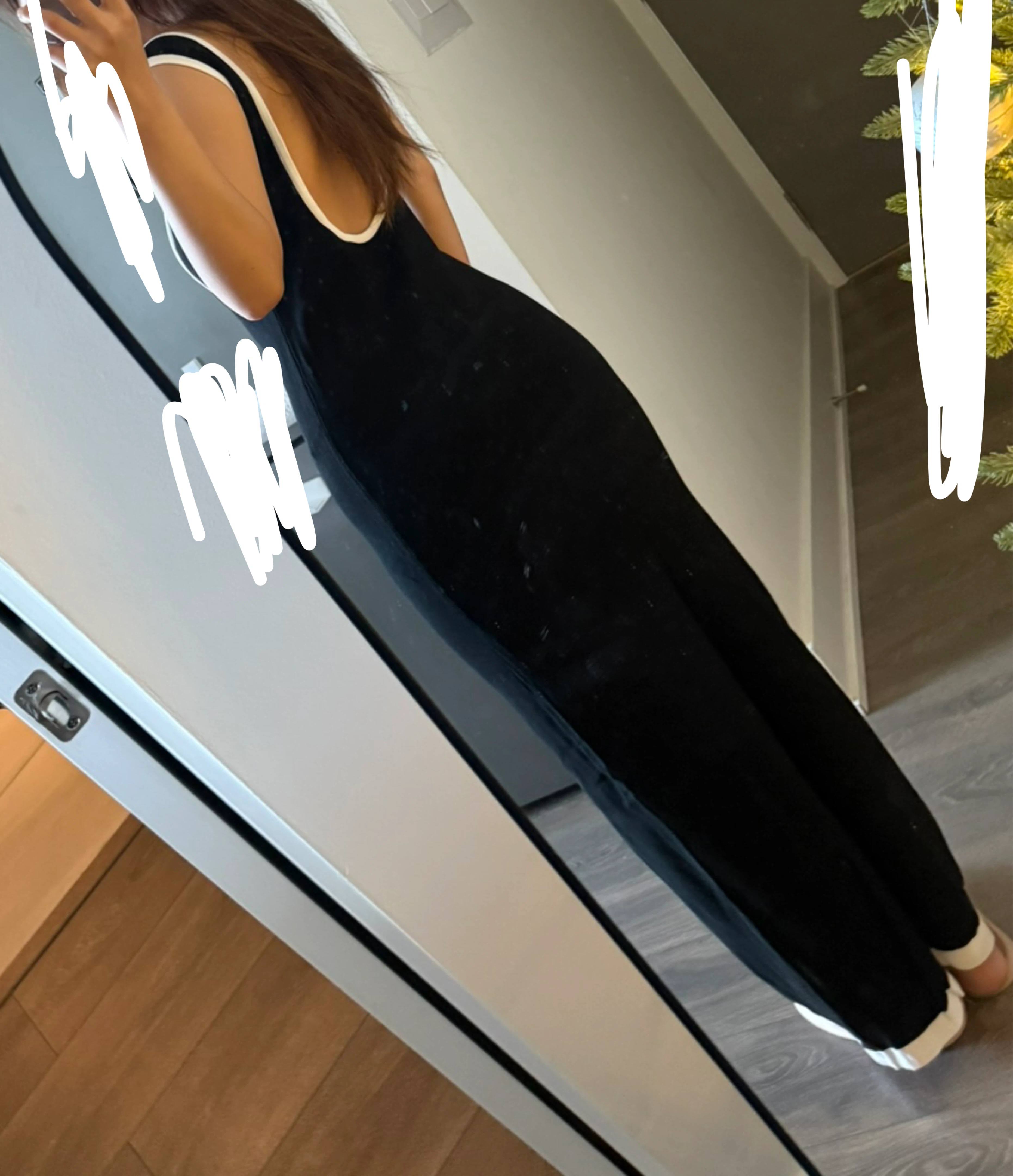 Black Maxi Dress with White Trim - photo 2