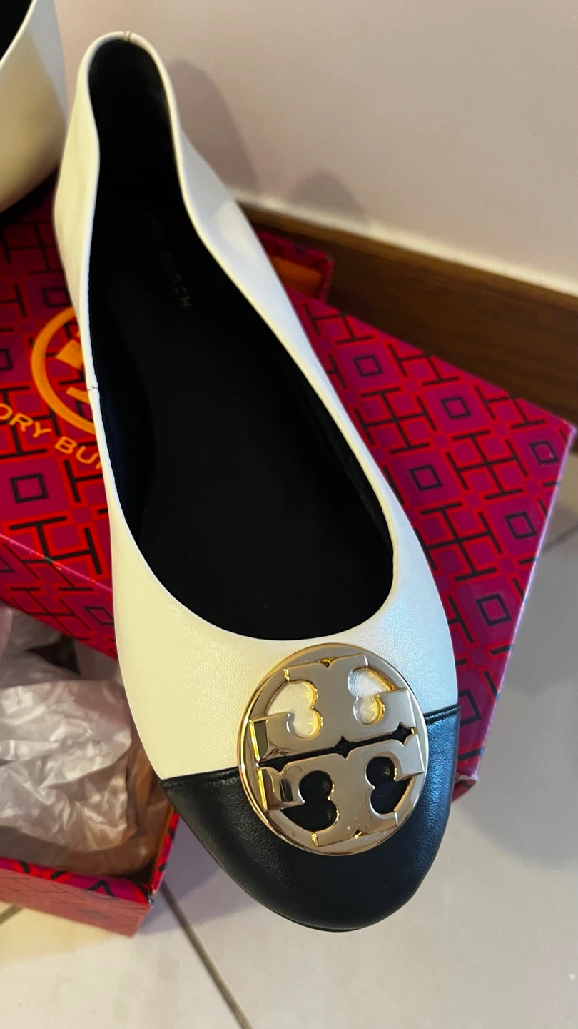 Tory Burch Minnie Ballet Flats White/Black Size 7 - photo 2