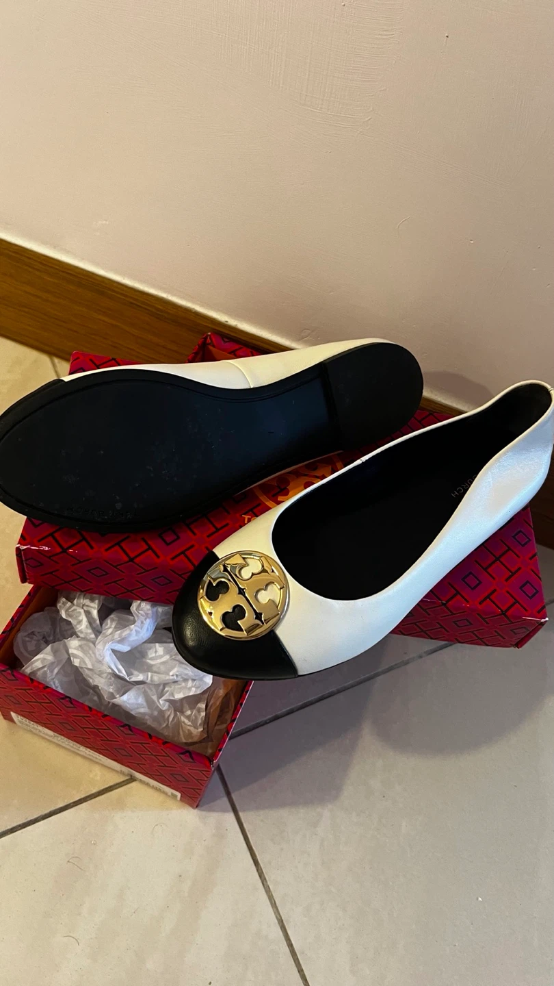 Tory Burch Minnie Ballet Flats White/Black Size 7 - photo 3