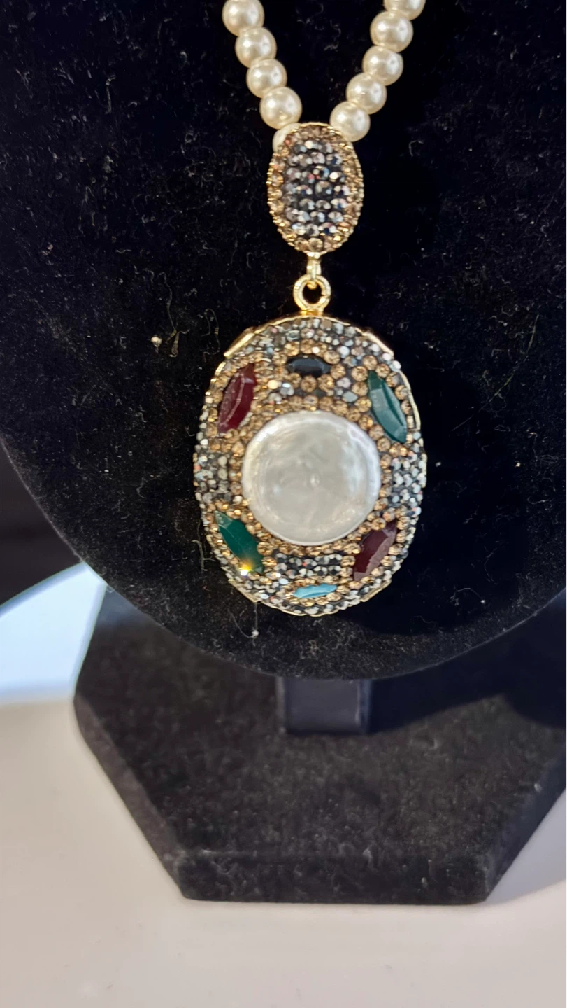 Turkish Pearl Necklace, Earrings, and Ring Set - photo 3