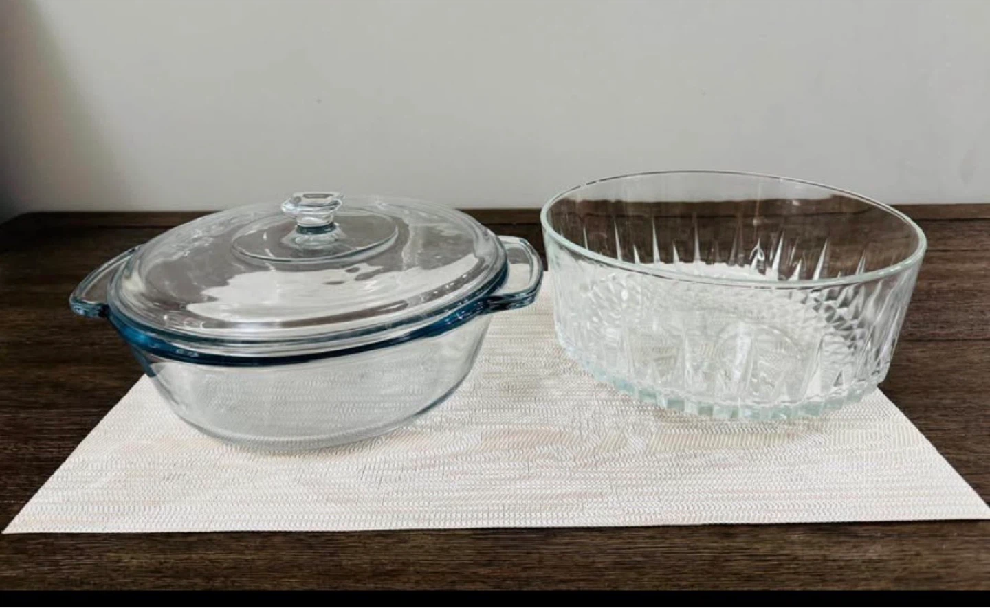 Pyrex Glass Casserole Dish with Lid and Serving Bowl