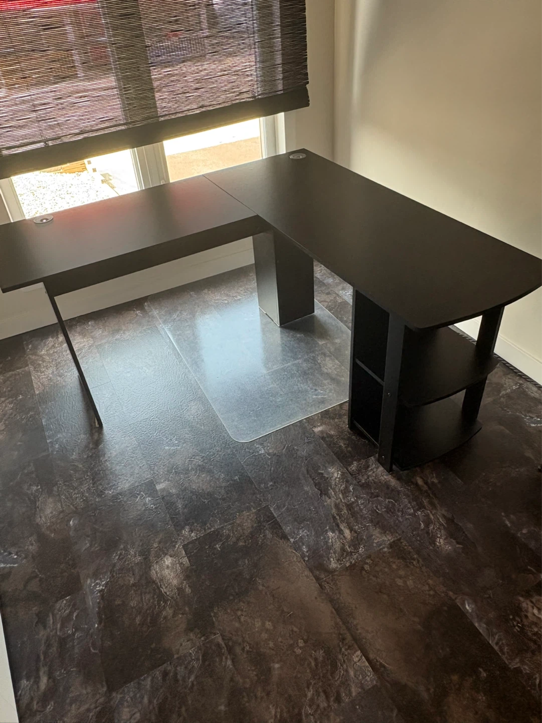 Black L-Shaped Desk