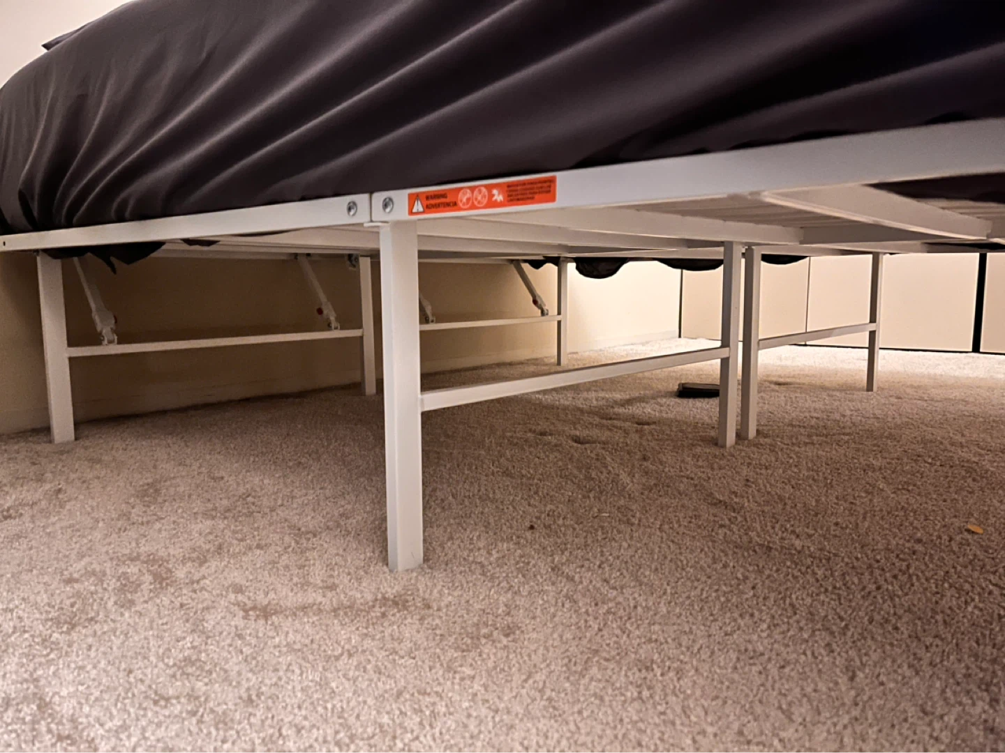 Queen Size Metal Bed Frame with Mattress - photo 3