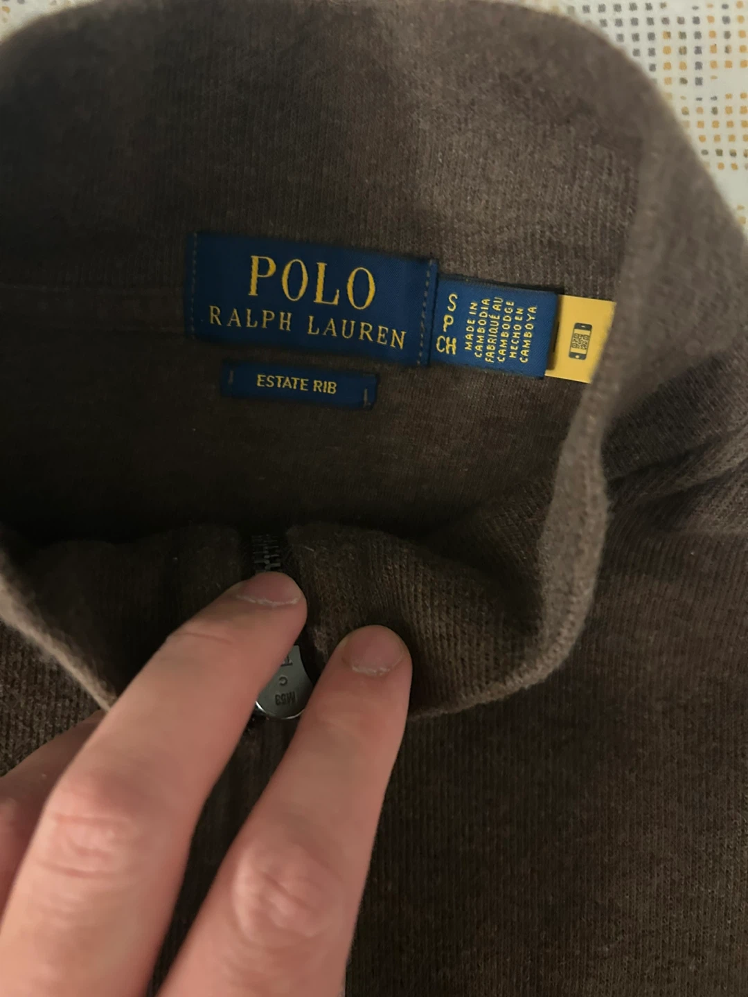 Polo Ralph Lauren 1/4 Zip Sweater - Brown - Size S - photo 2