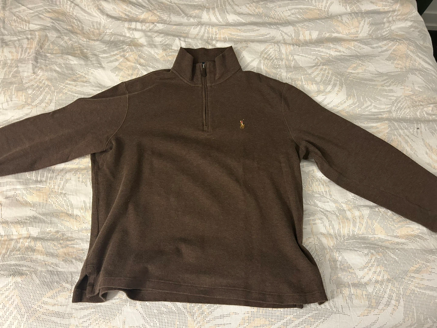 Polo Ralph Lauren 1/4 Zip Sweater - Brown - Size S