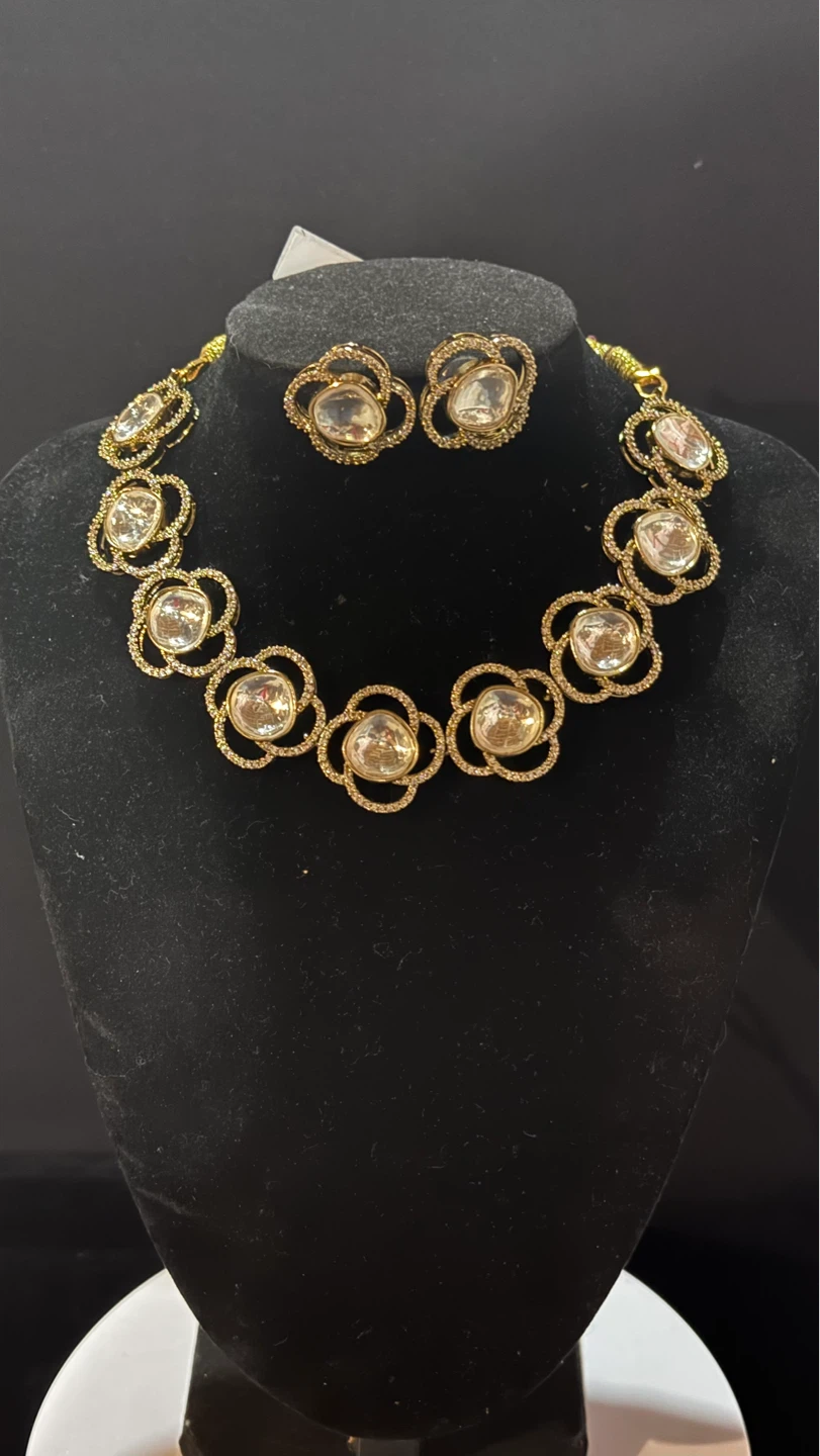 Moissanite three piece choker set