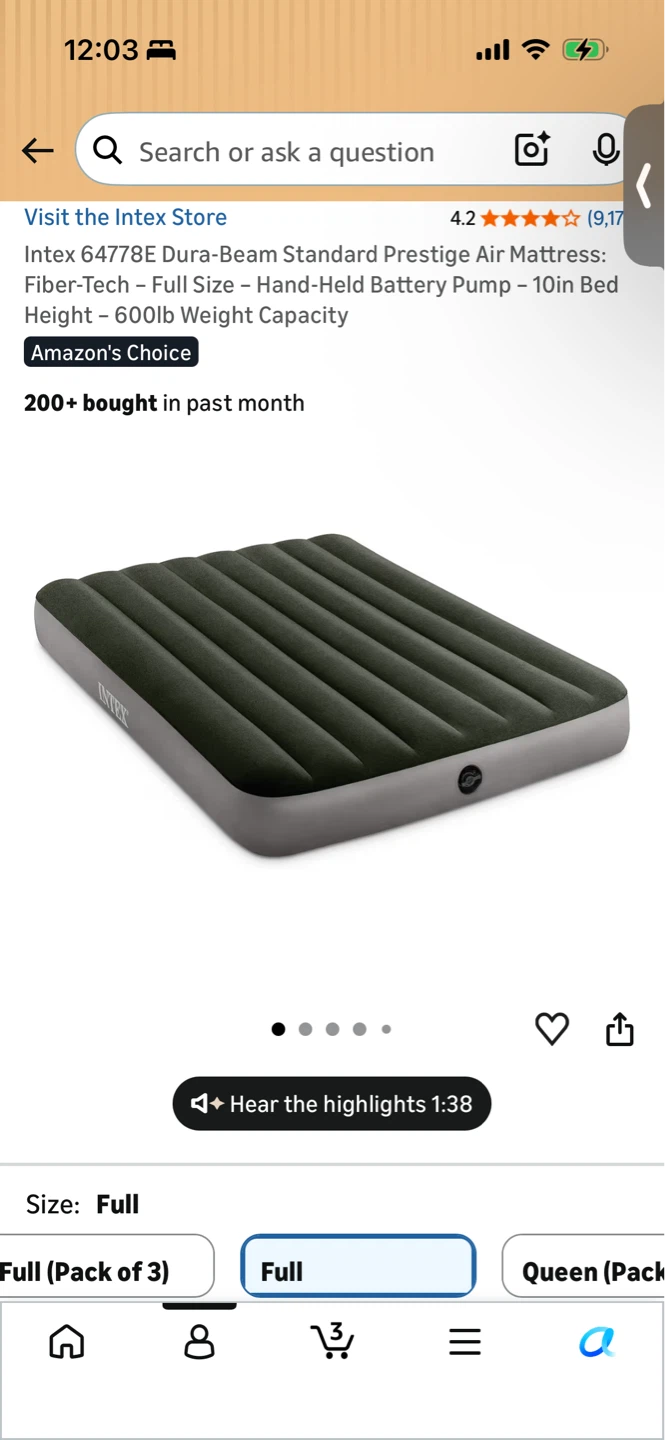 Intex Dura-Beam Full Size Air Mattress