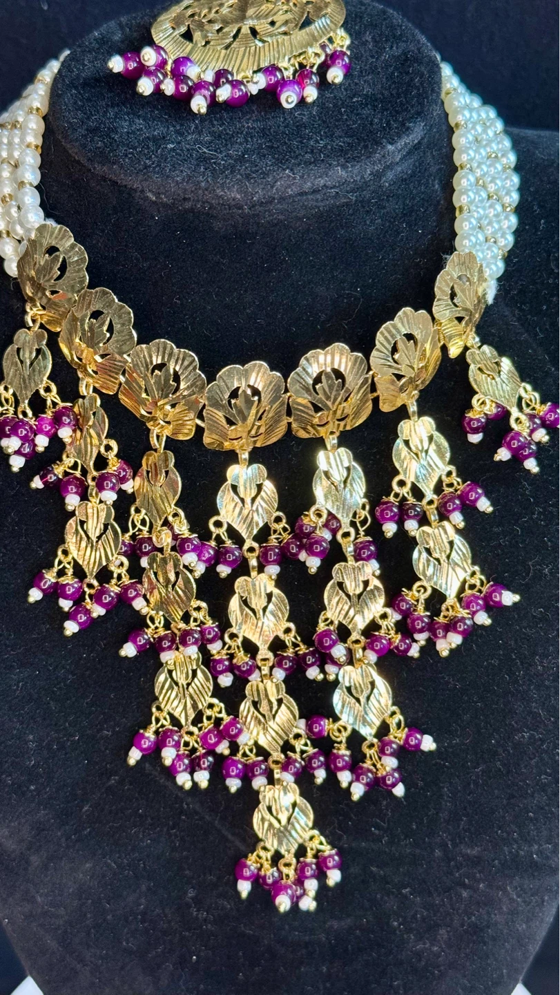 Jadau purple four piece set - photo 3
