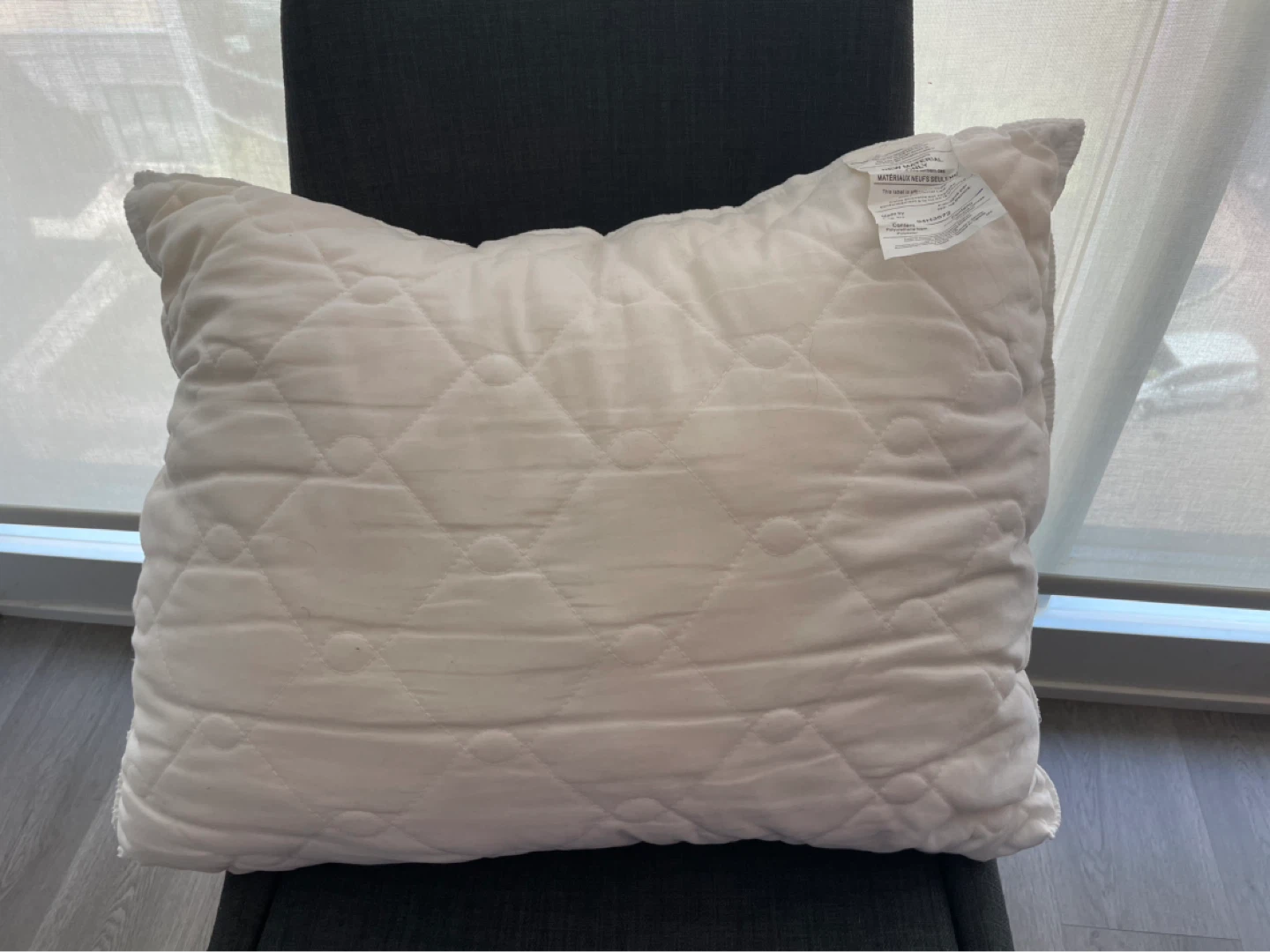 White Quilted Pillow (2) - photo 3