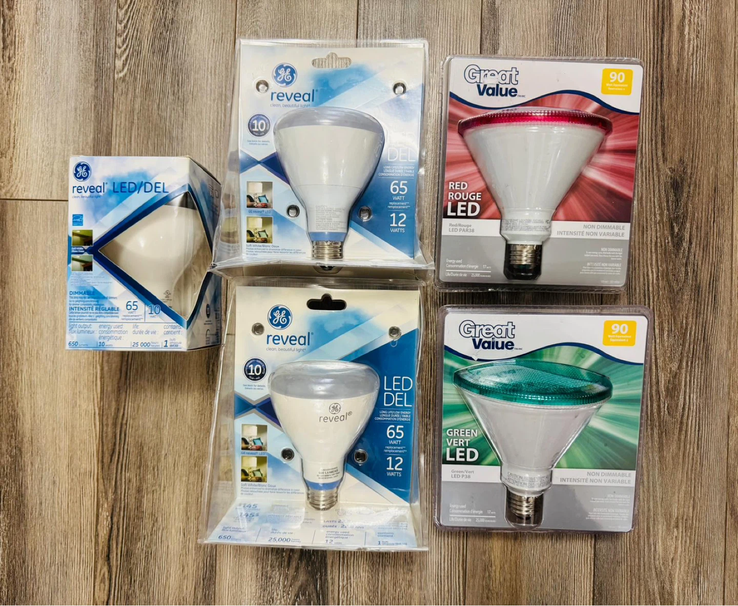 GE Reveal & Great Value LED Light Bulbs