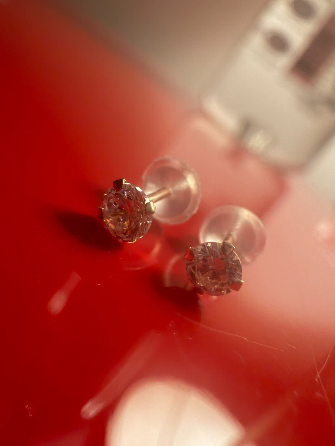 10K Gold Stud Earrings with Moissanite