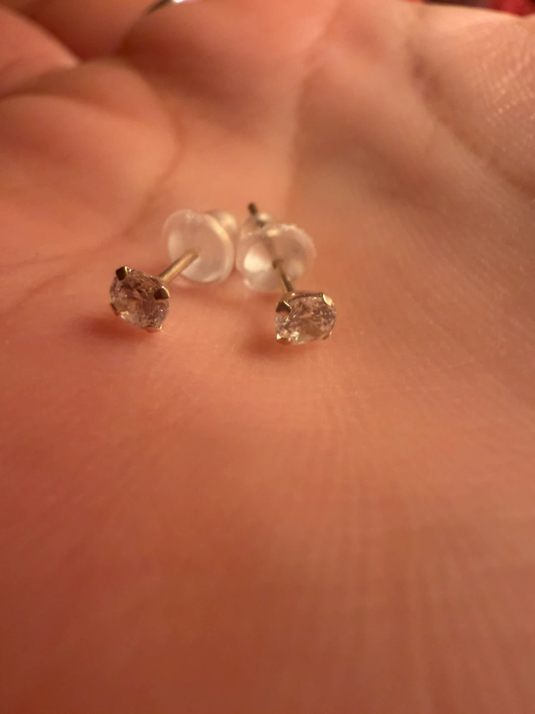 10K Gold Stud Earrings with Moissanite - photo 2