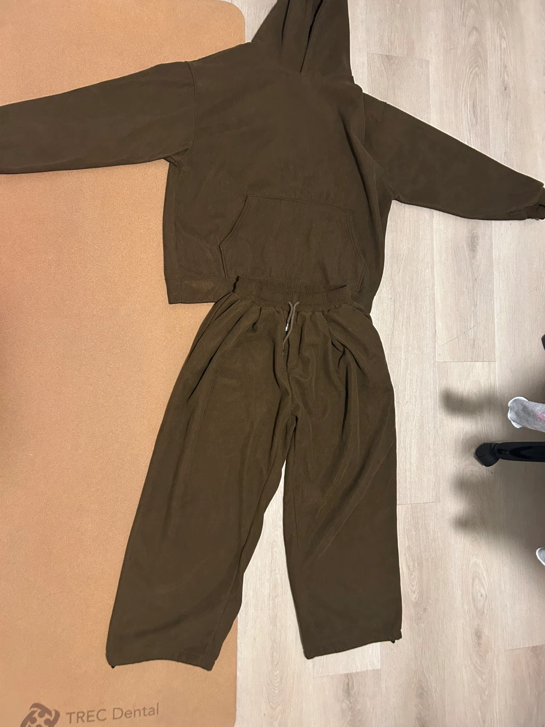 Brown Hoodie and Sweatpants Set
