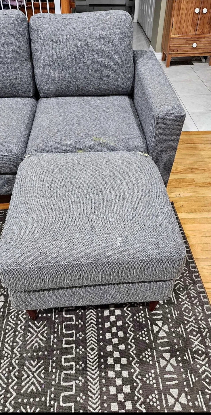 A Grey Sectional Sofa with Ottoman - photo 5