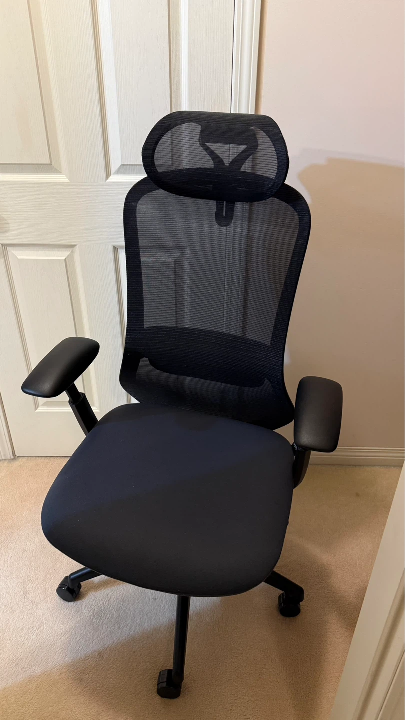 Black Office Chair with Headrest