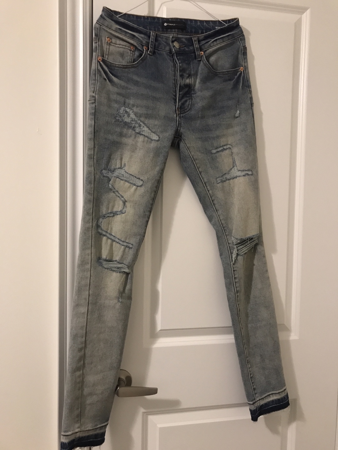 Purple Brand Distressed Blue Denim Jeans