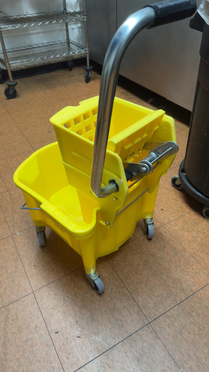 Yellow Mop Bucket with Wringer
