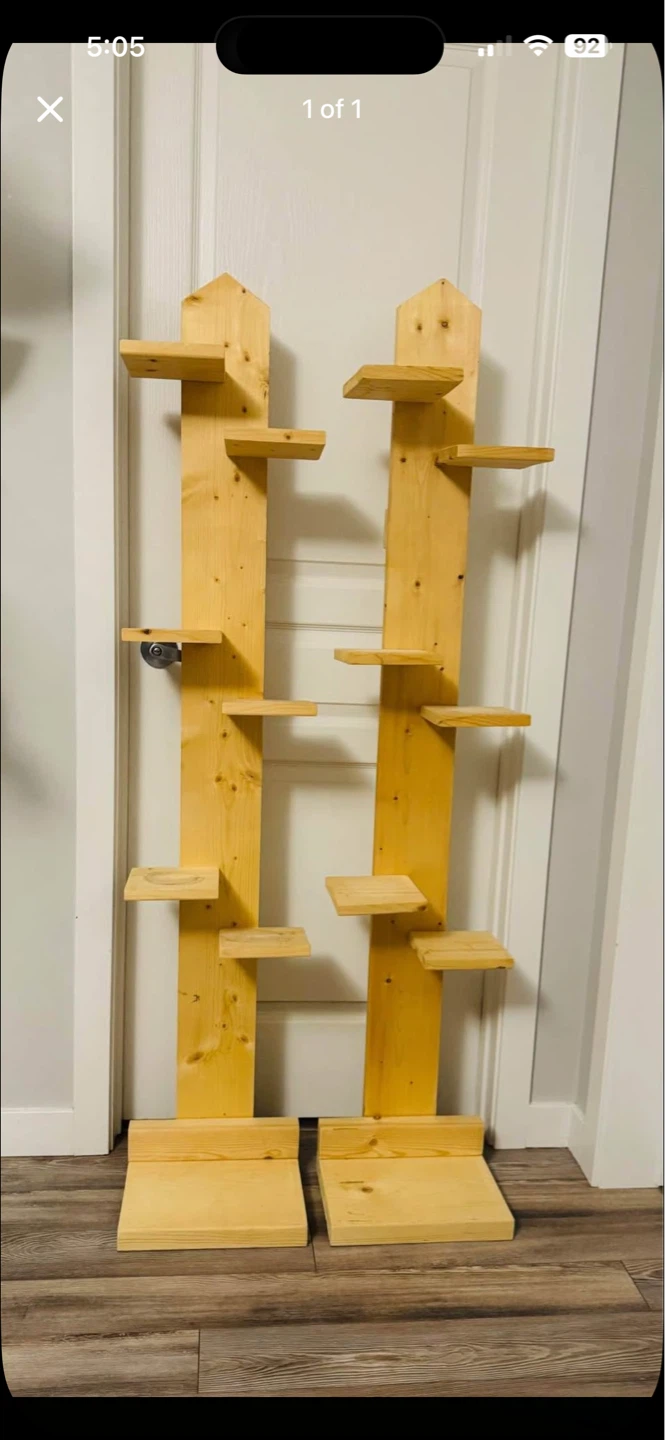 Wooden plants stand set of 2