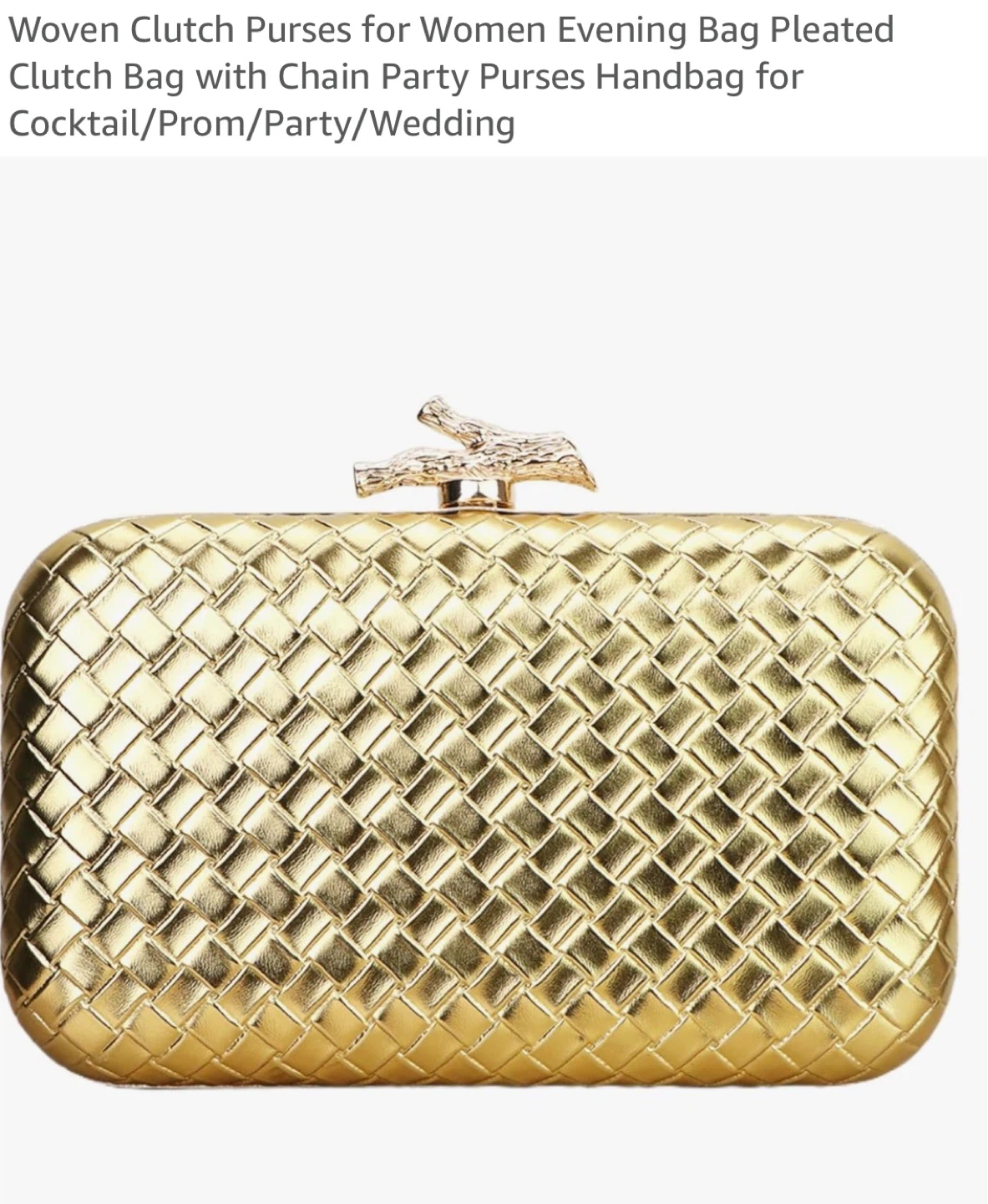 BRAND NEW Gold Woven Clutch Evening Bag with Chain - photo 4