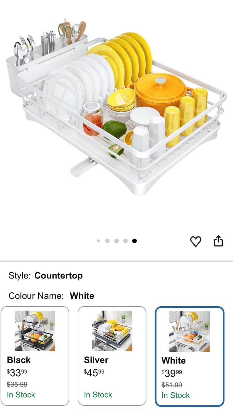 Dish drying rack (white - metal) - photo 3