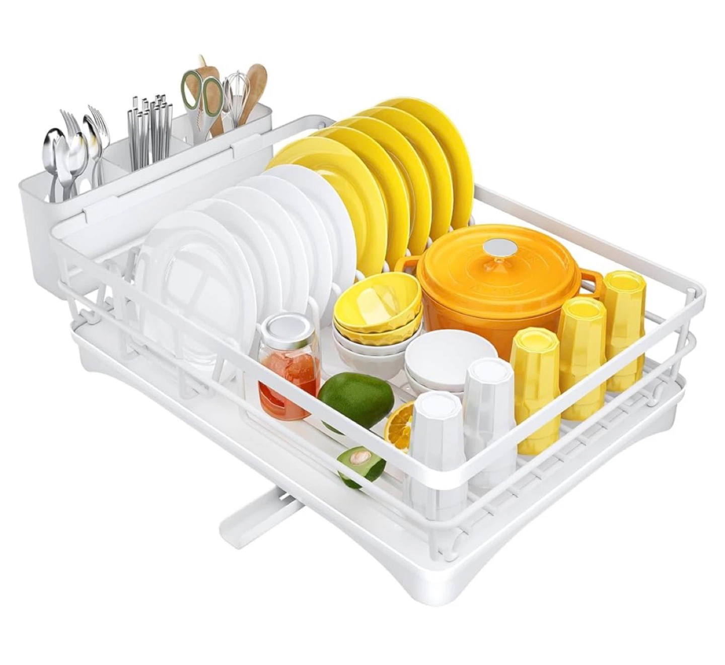 Dish drying rack (white - metal)