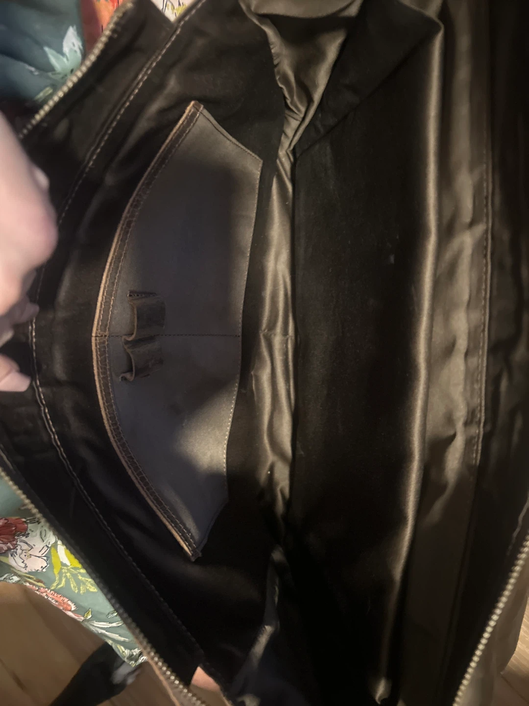 Distressed Brown Leather Messenger Bag - photo 3
