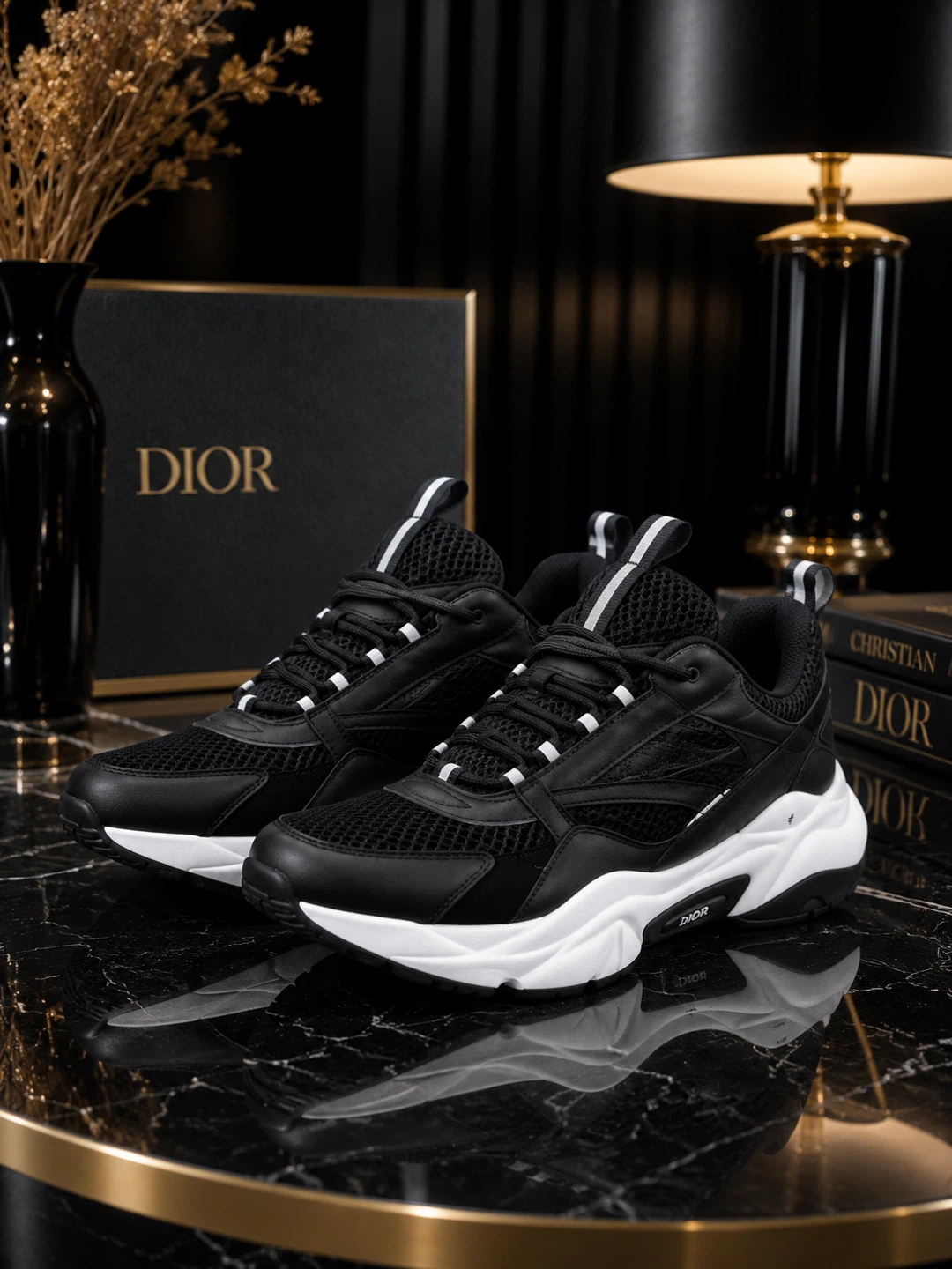 Dior B22 Sneakers Black White Men's Size unisex - photo 2