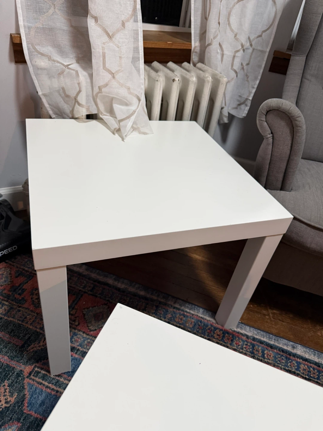White Square Side Table