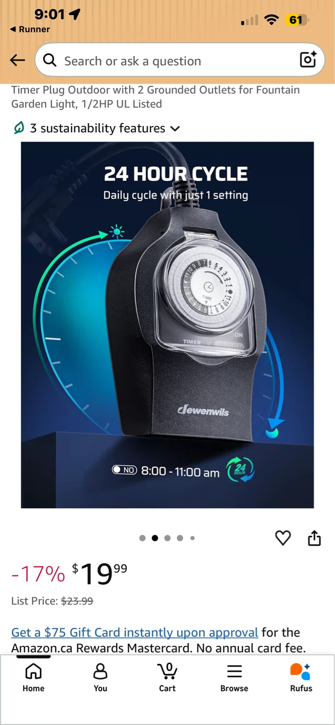 DEWENWILS Outdoor Mechanical Timer Plug - photo 3
