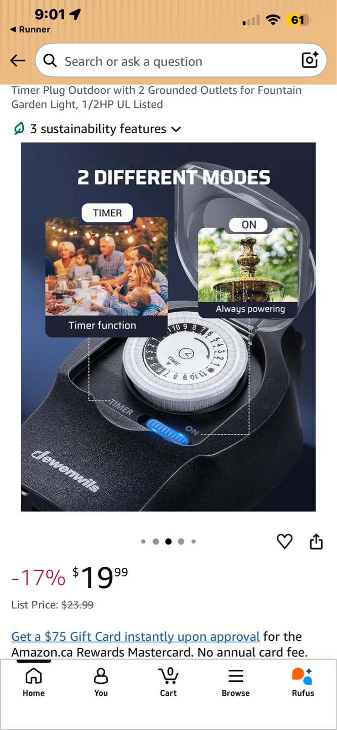 DEWENWILS Outdoor Mechanical Timer Plug - photo 4