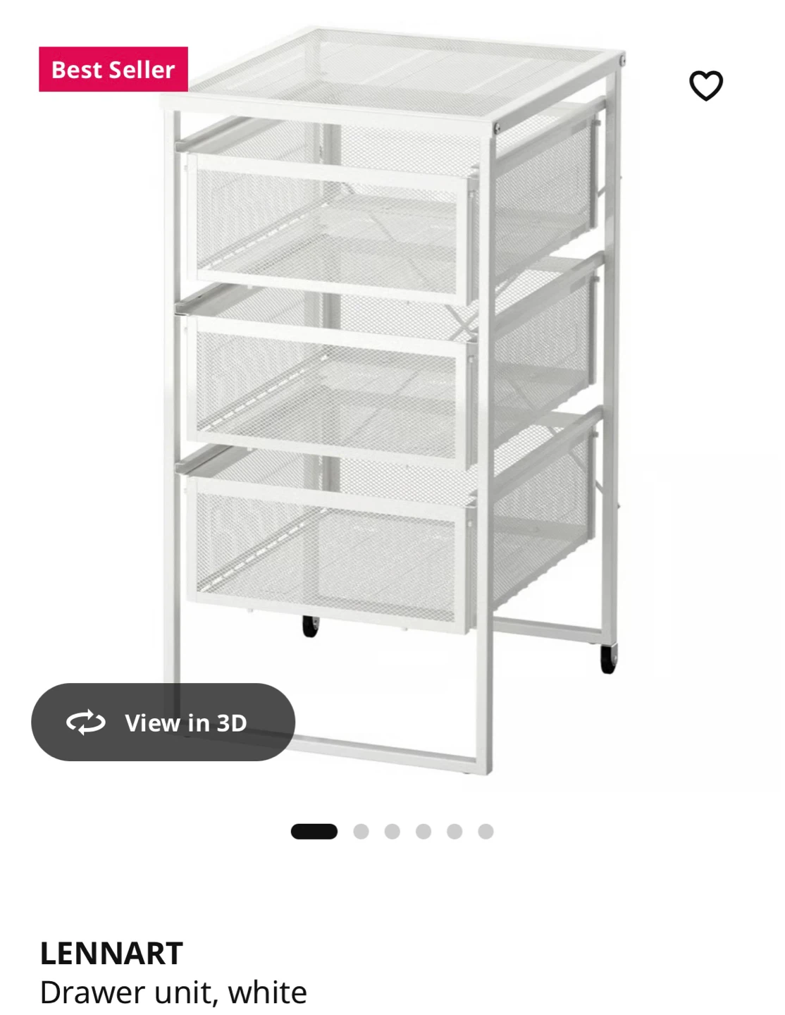 IKEA LENNART Drawer Unit - White - photo 3