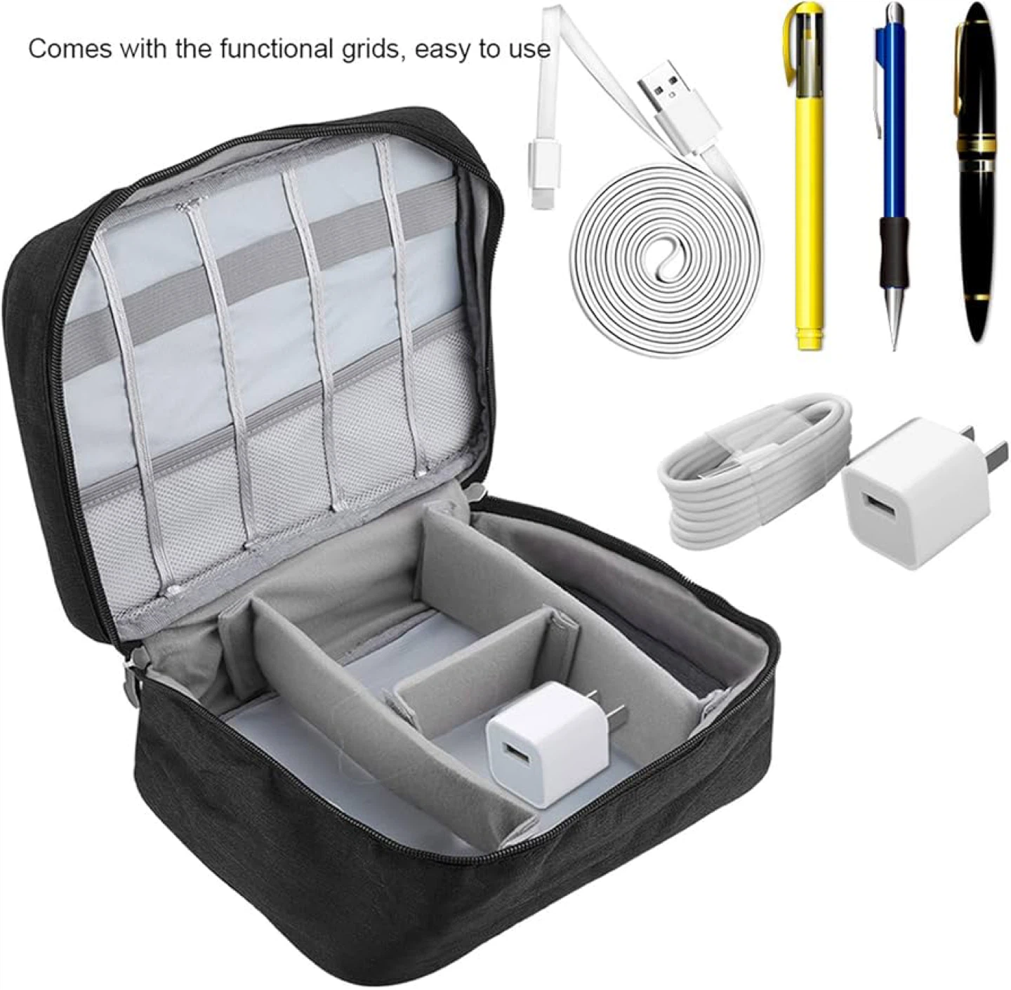 Black Electronics Organizer Bag - photo 2