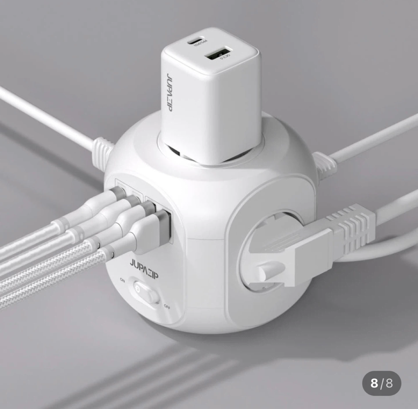JUPAZIP Power Cube Travel Adapter with USB Ports - photo 4