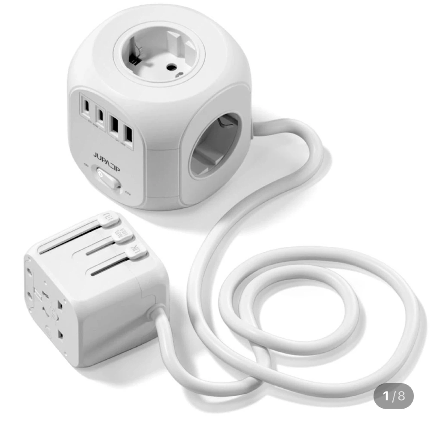 JUPAZIP Power Cube Travel Adapter with USB Ports - photo 2