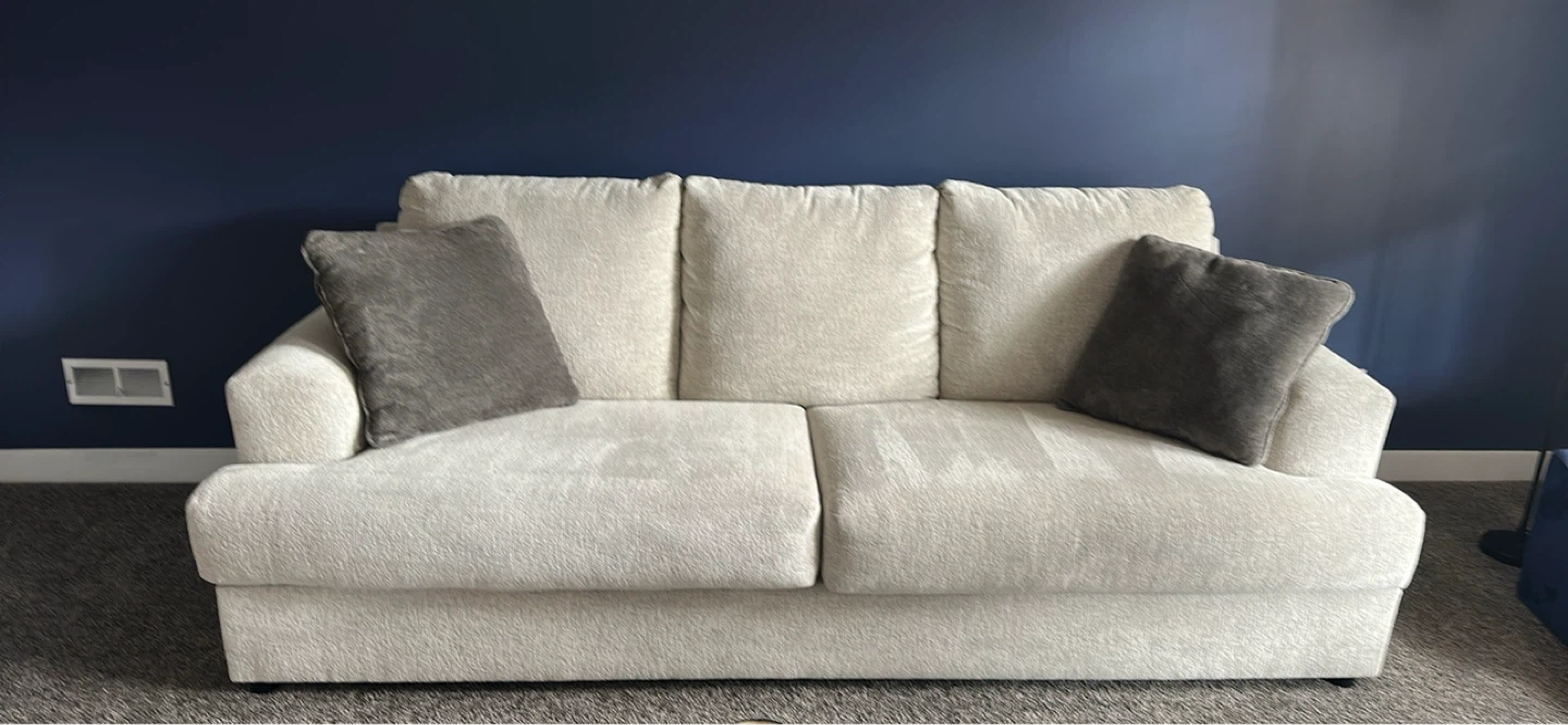 Cream Sofa with Accent Pillows