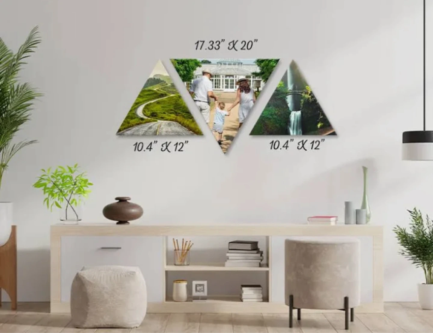 Set of 3 Geometric Canvas Wall Art Triangles - photo 5